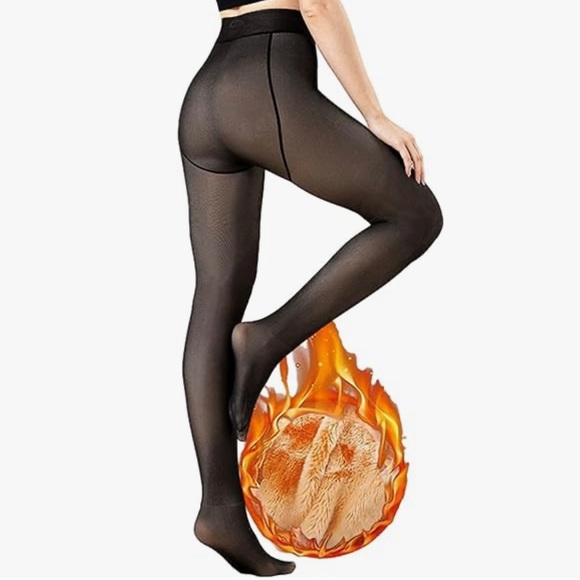 300 G! The ticker ultra warm Fleeced Lined Pantyhose winter transparent tights - Picture 9 of 9